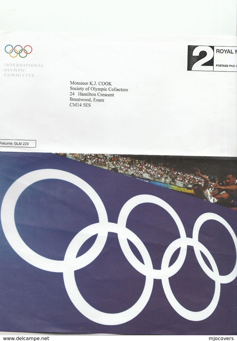 London Games INTERNATIONAL OLYMPIC COMMITTEE Royal Mail Postage Paid COVER Lettersheet Olympics Games Stamps Sport - Summer 2012: London