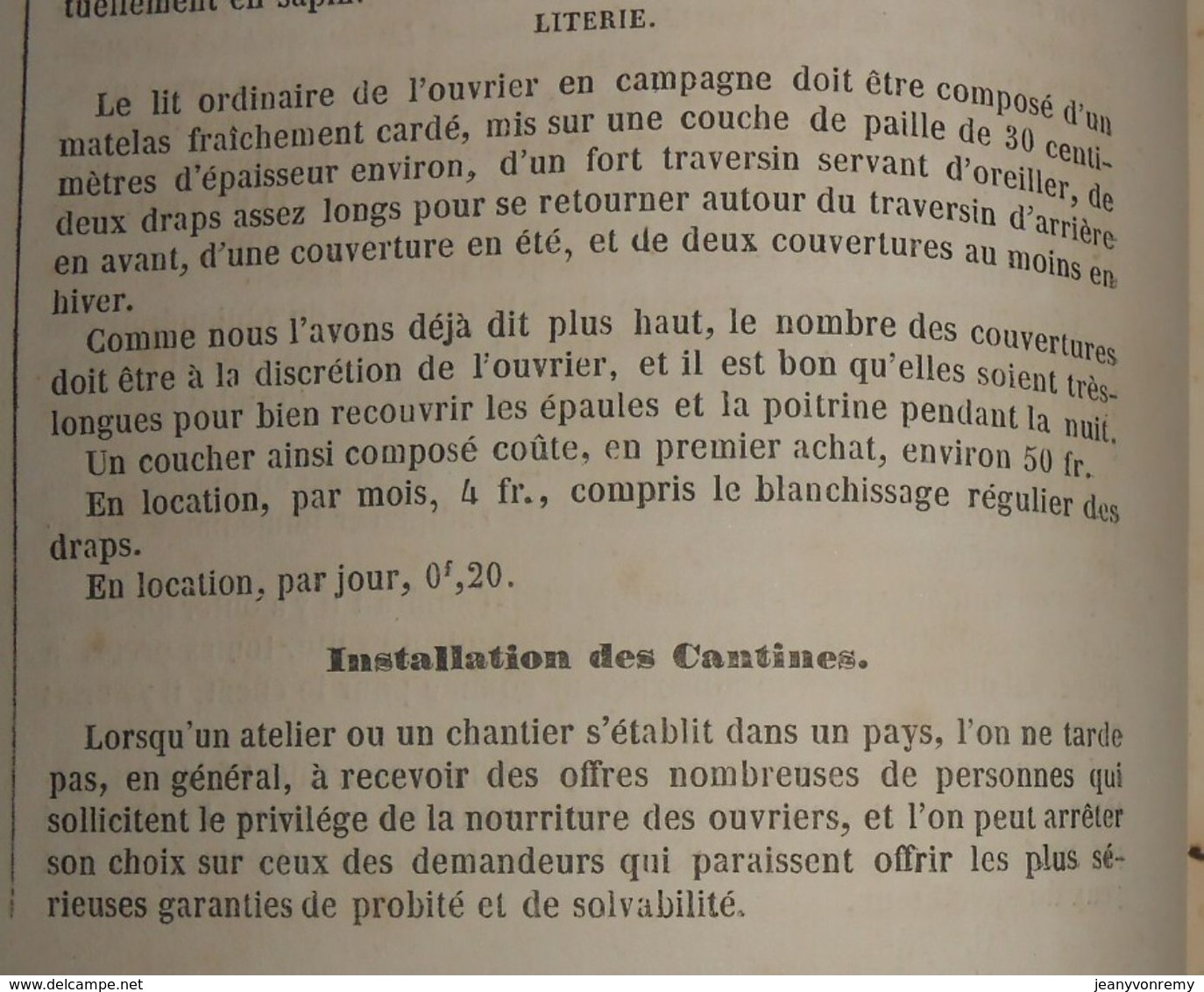 Plan Du Mobilier D'un Dortoir D'ouvriers établi Au Camp De Chalons. 1859 - Travaux Publics