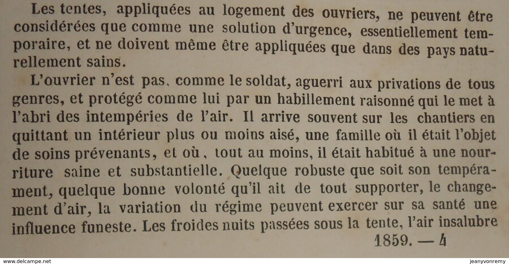 Plan D'une Cantine Et D'un Dortoir Pour 50 Ouvriers En Campagne. 1859 - Travaux Publics