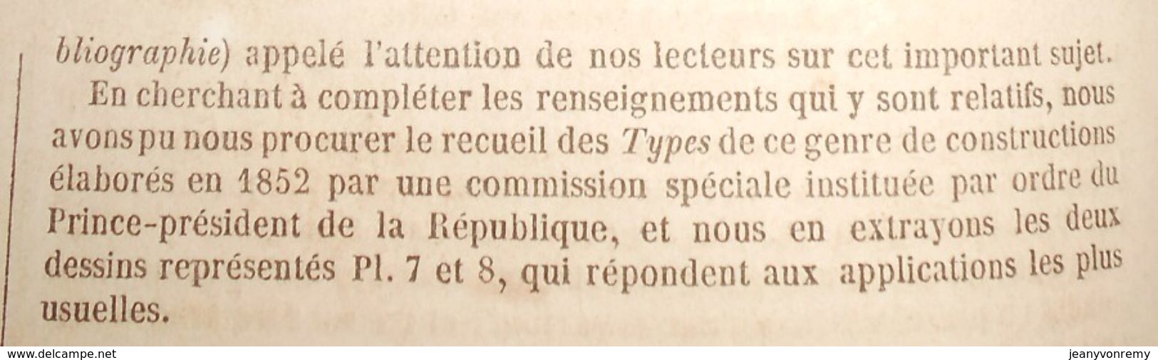 Plan D'un Lavoir Pour 26 Laveuses Et Bains De 4 Baignoires. 1859 - Travaux Publics