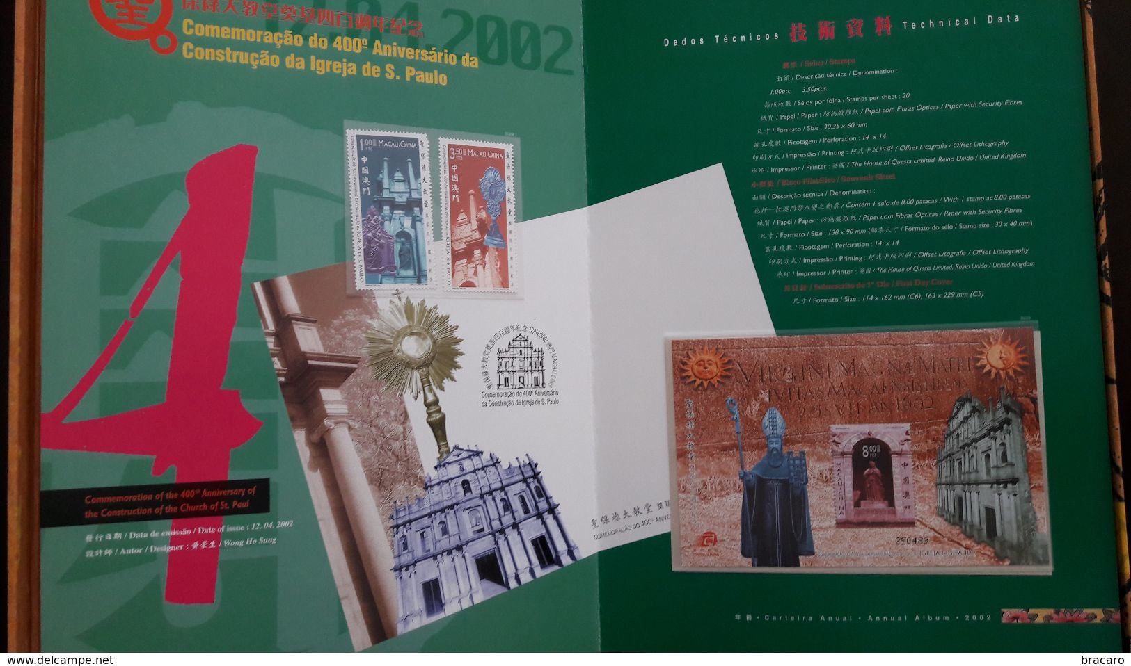 PORTUGAL - MACAU / MACAO - 2002 ANNUAL ALBUM - 13 series: selos, minifolhas e blocos / stamps, sheetlets and blocks MNH