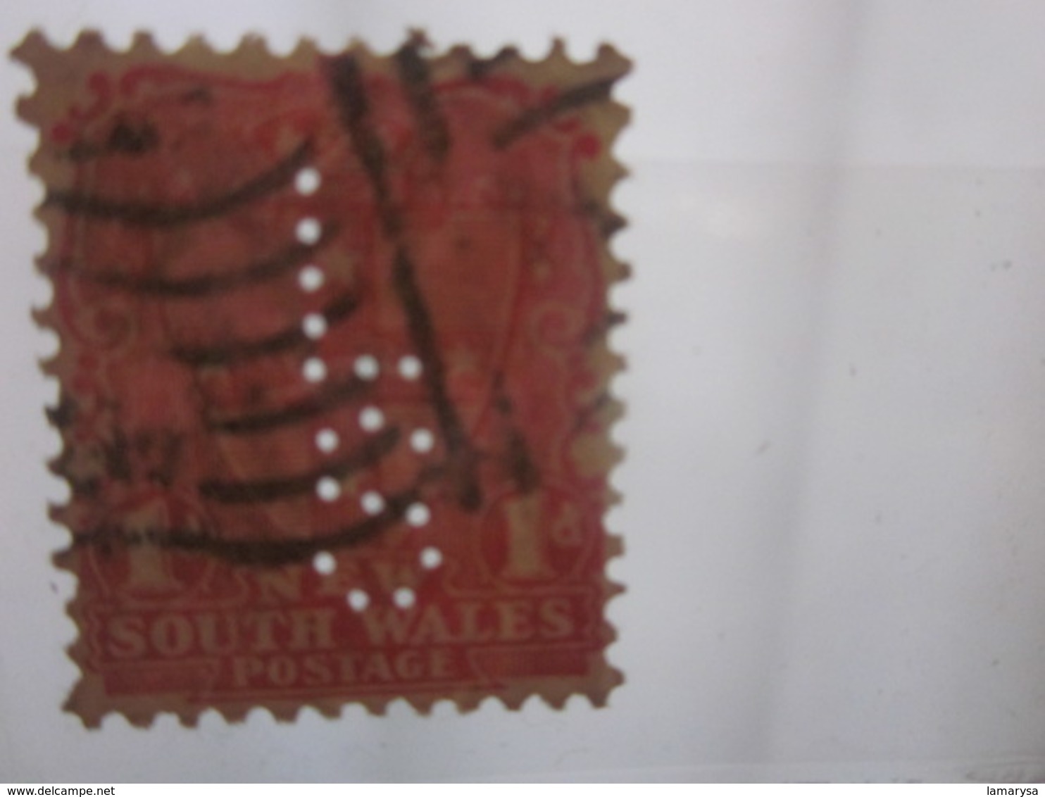 Stamp Timbre AUSTRALIE COLONY NEW SOUTH WALES Perforés Perforé Perforés Perfin Perfins Stamps Perforated Perforations LS - Perfins