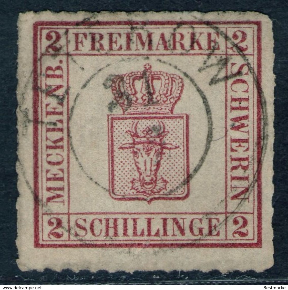 Teterow Auf 2 Shillinge Magenta - Schwerin Nr. 6 A - Kabinett - Mecklenbourg-Schwerin