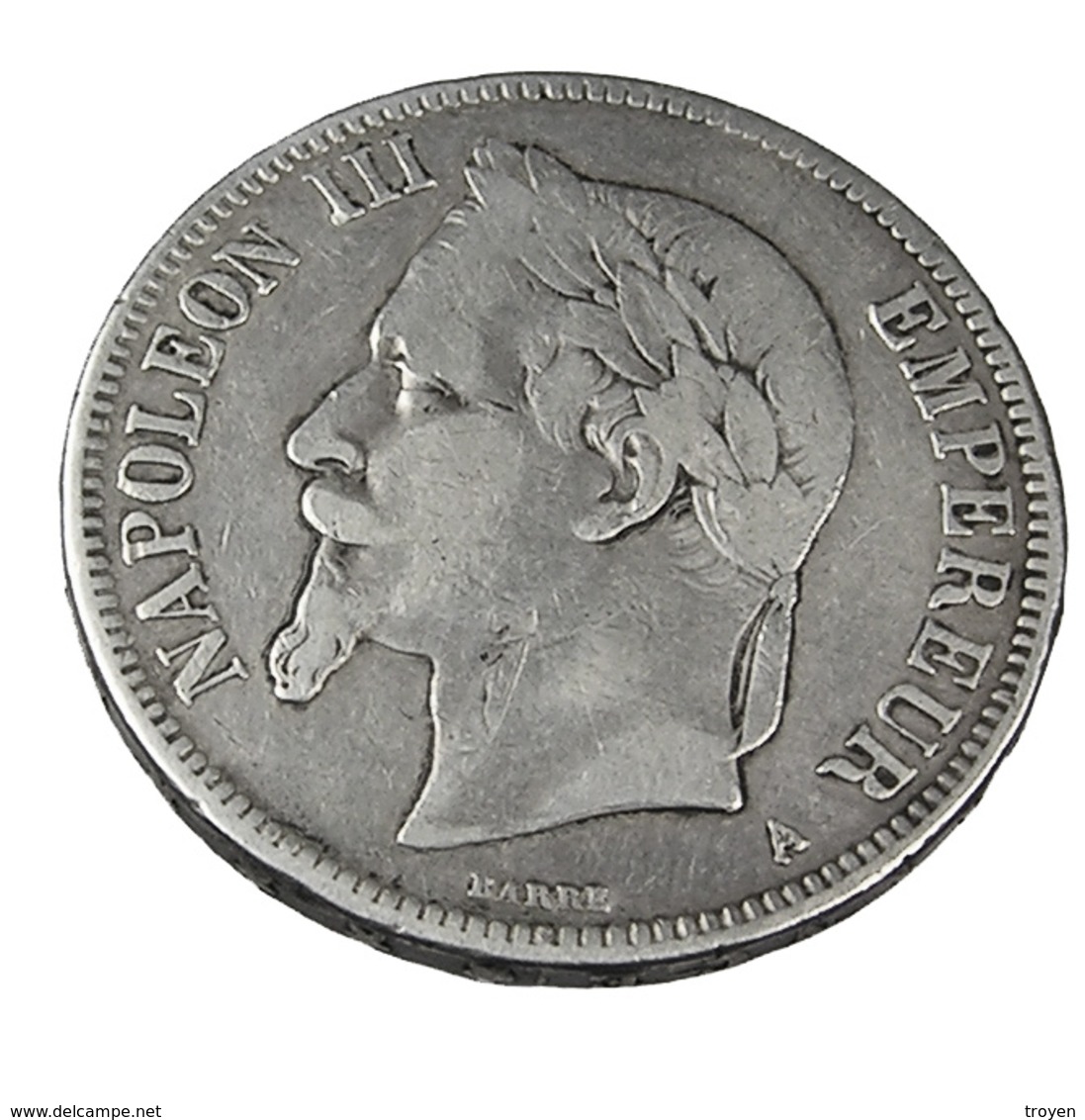 5 Francs - Napoléon III - France - 1870 A - Paris  -  Tête Laurée  - Argent - TB+ - - 5 Francs