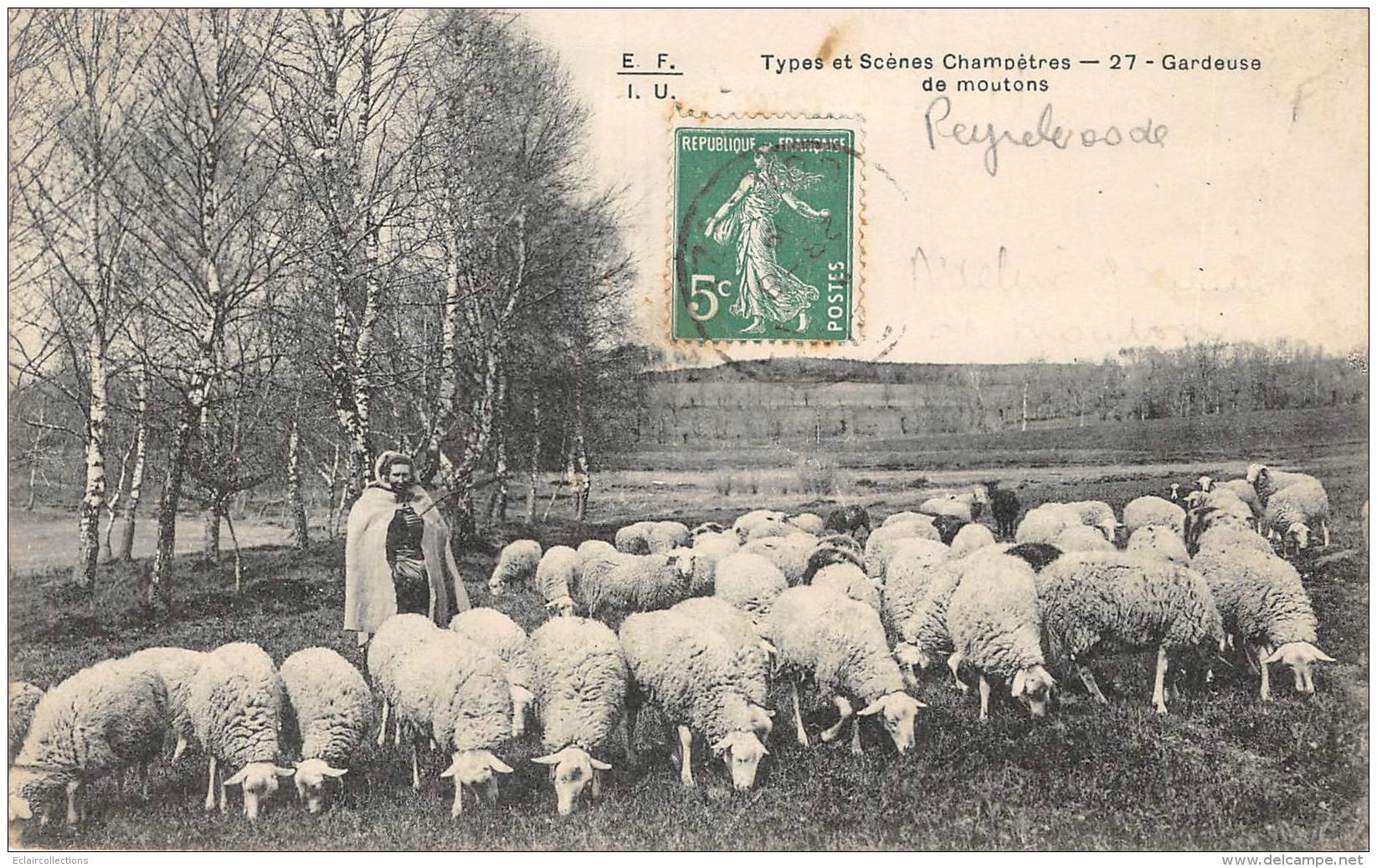 Peyrelevade       19     Adeline (identifiée Par Les Locaux)  Gardeuse De Moutons        (voir Scan) - Andere & Zonder Classificatie