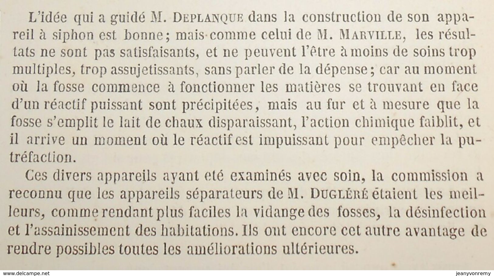 Plan De L'assainissement Des Latrines Et Lieux D'aisances. 1859 - Travaux Publics