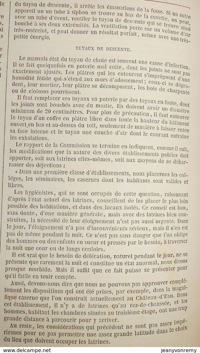 Plan de l'assainissement des latrines et lieux d'aisances. 1859