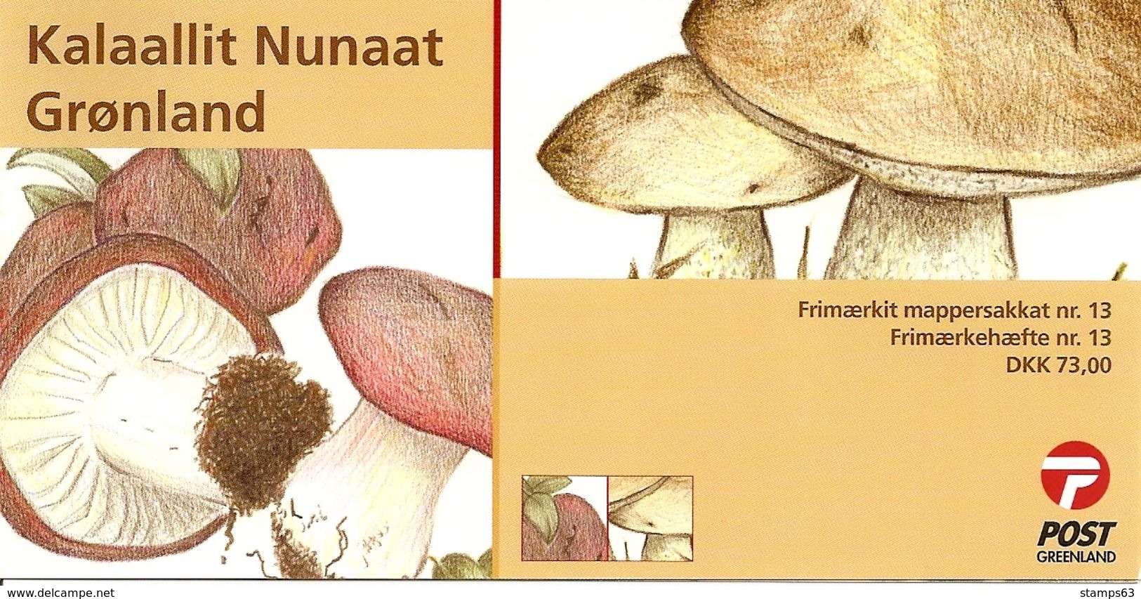 GREENLAND, Booklet 22, 2005, Edible Fungi I. Mushrooms - Postzegelboekjes