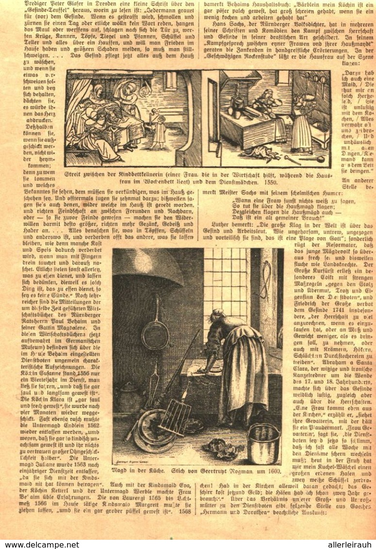 Magd-Dienstmädchen-Hausangestellte (von Wilhelm Widmann)  / Druck, Entnommen Aus Zeitschrift / 1920 - Empaques