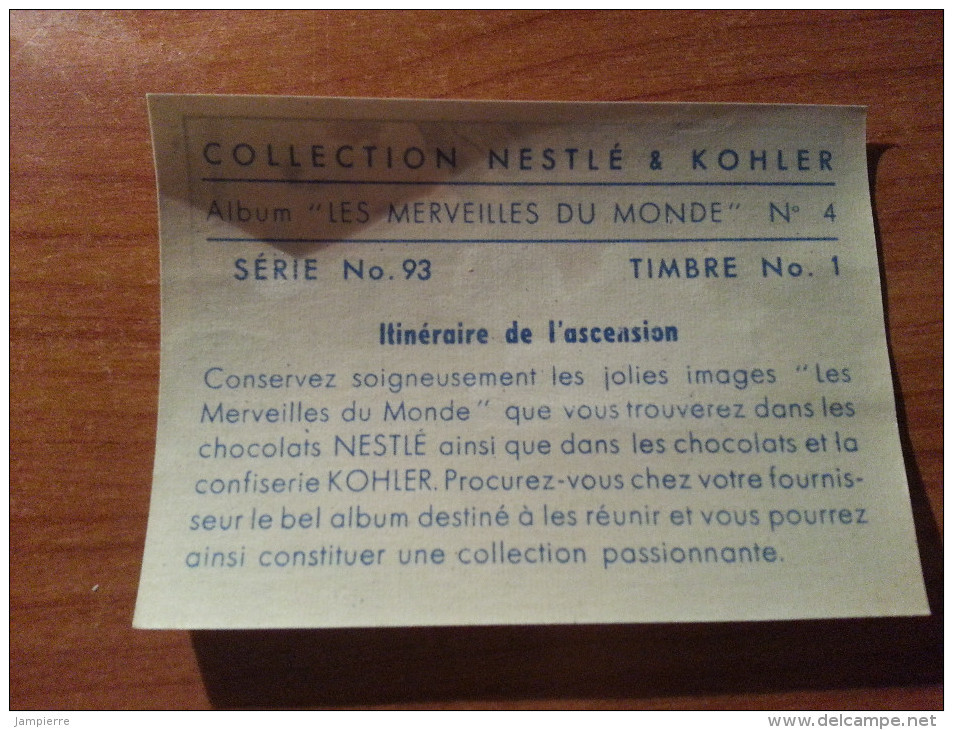 Lot De 3 Images Nestlé Et Kohler - Album "Les Merveilles Du Monde" Série 66-77-93 - Nestlé