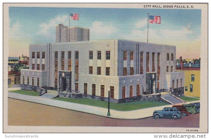 South Dakota Sioux Falls City Hall Curteich - Sioux Falls