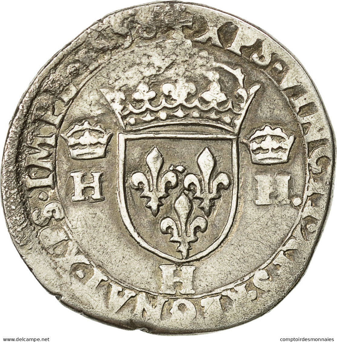 Monnaie, France, Henri II, Teston, 1558, La Rochelle, TB, Argent, Sombart:4558 - 1547-1559 Henry II