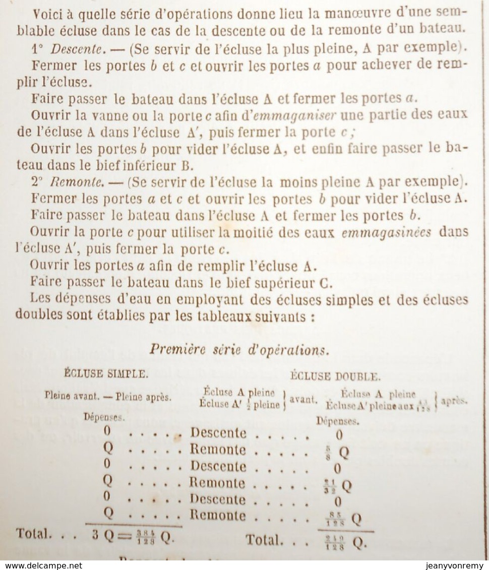 Plan d'écluses multiples et écluses à réservoir. 1859.