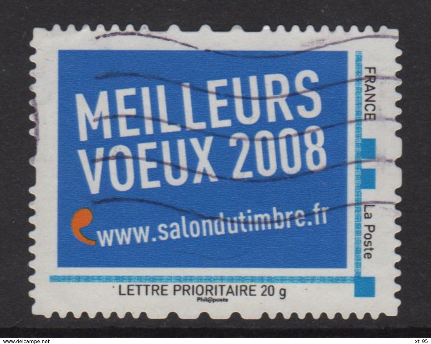 Timbre Personnalise Oblitere - Lettre Prioritaire - Meilleurs Voeux 2008 - Used Stamps