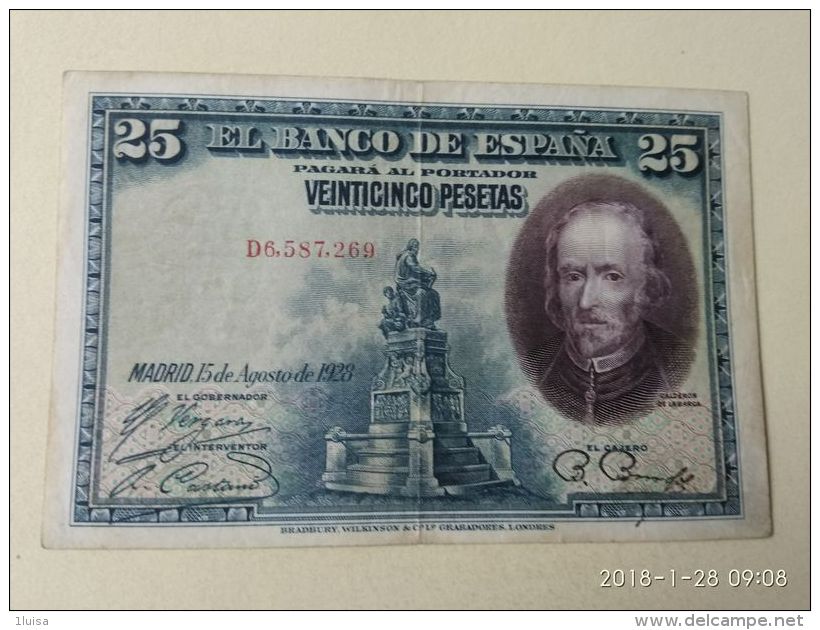 25 Pesetas 1928 - 1-2-5-25 Peseten