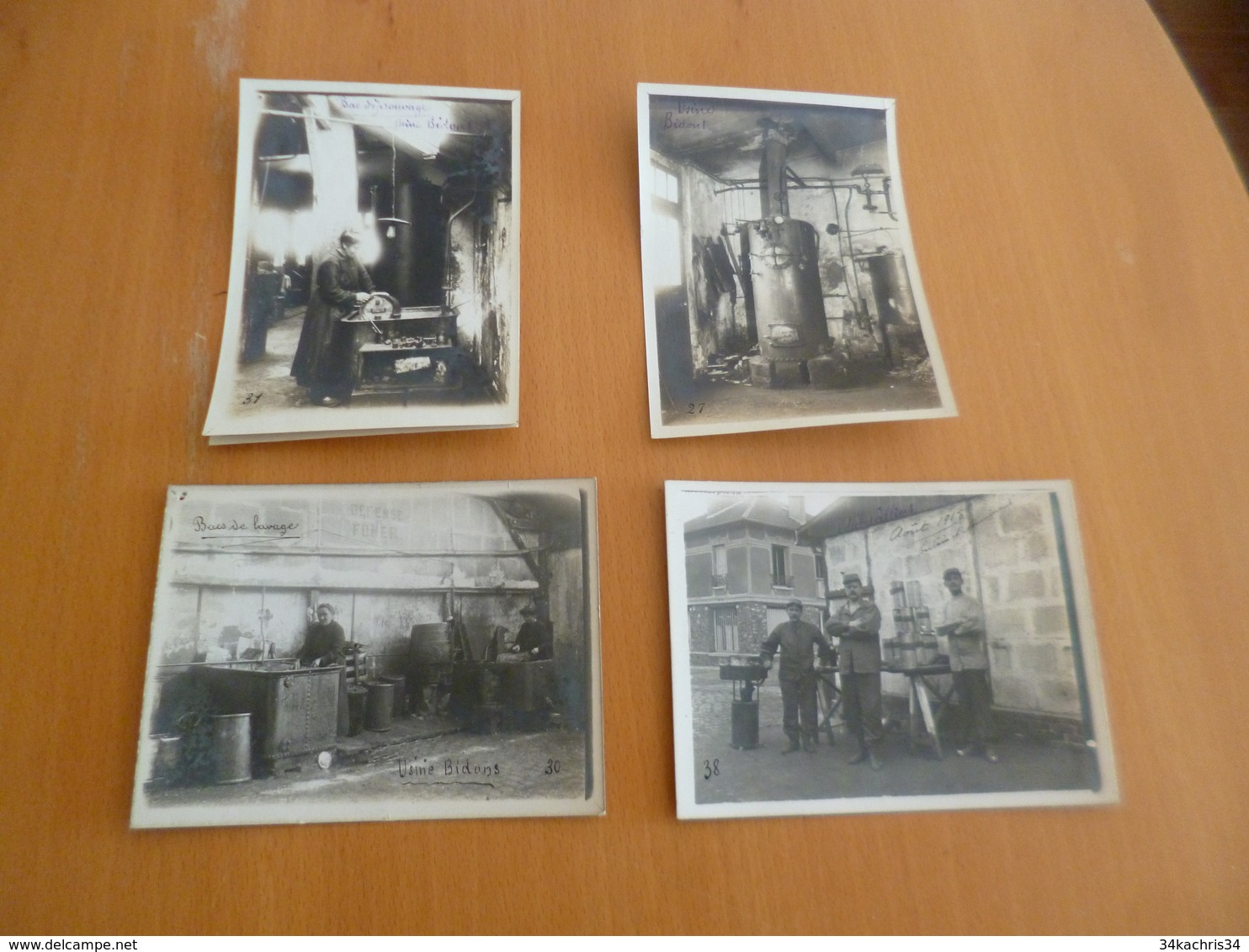 Lot 12 Photos Cartes Photos Aubervilliers Usine De Bidon Recollées Sur Cartons Qques Trous Punaises Sinon TBE - Albums & Collections