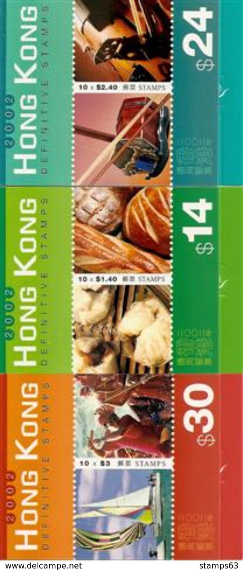 HONGKONG, Booklet 62/64, 2002, New Definitives - Postzegelboekjes