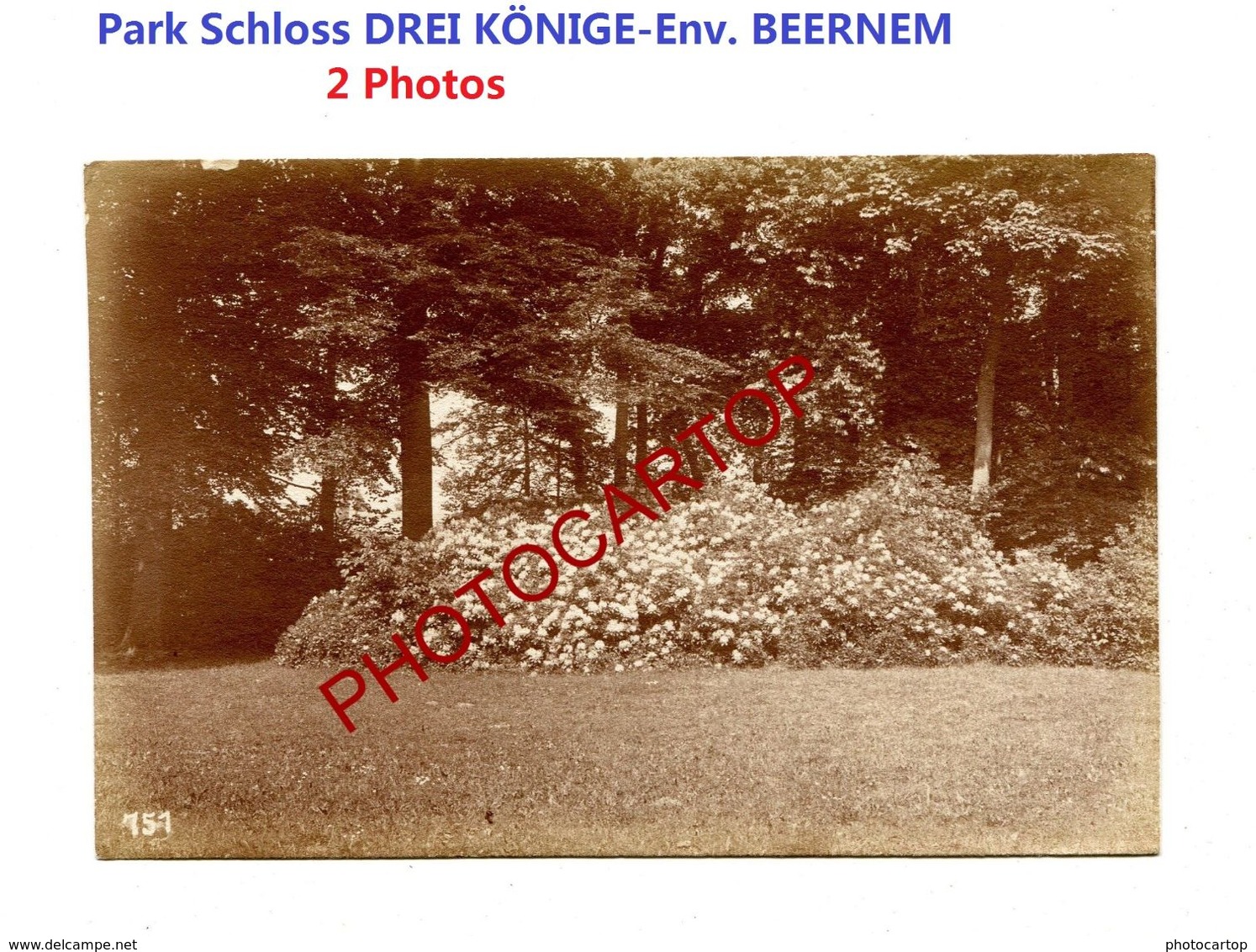 Park-Schloss DREIKÖNIGE-Env. BEERNEM-2x PHOTOS Mates All.-Cliche 718/751-Inf. Regt.182-GUERRE 14-18-1 WK-Militaria-Belgi - Beernem