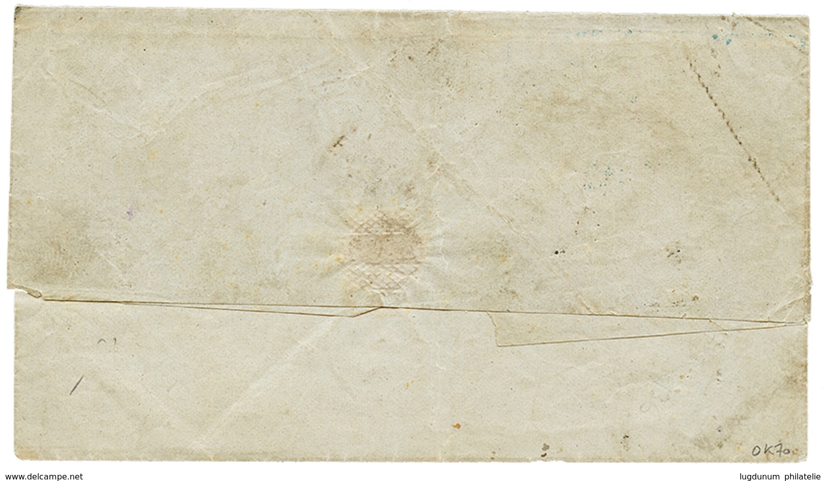 742 1852 Rare Turkish Maritime Cachet P.P + "3" Tax Marking On Cover(no Text) Datelined "SALONIQUE 8 Sept. 1852" To CONS - Levante-Marken