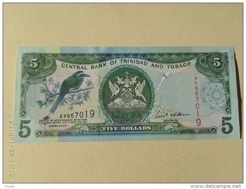 5 Dollars 2002 - Trinidad Y Tobago