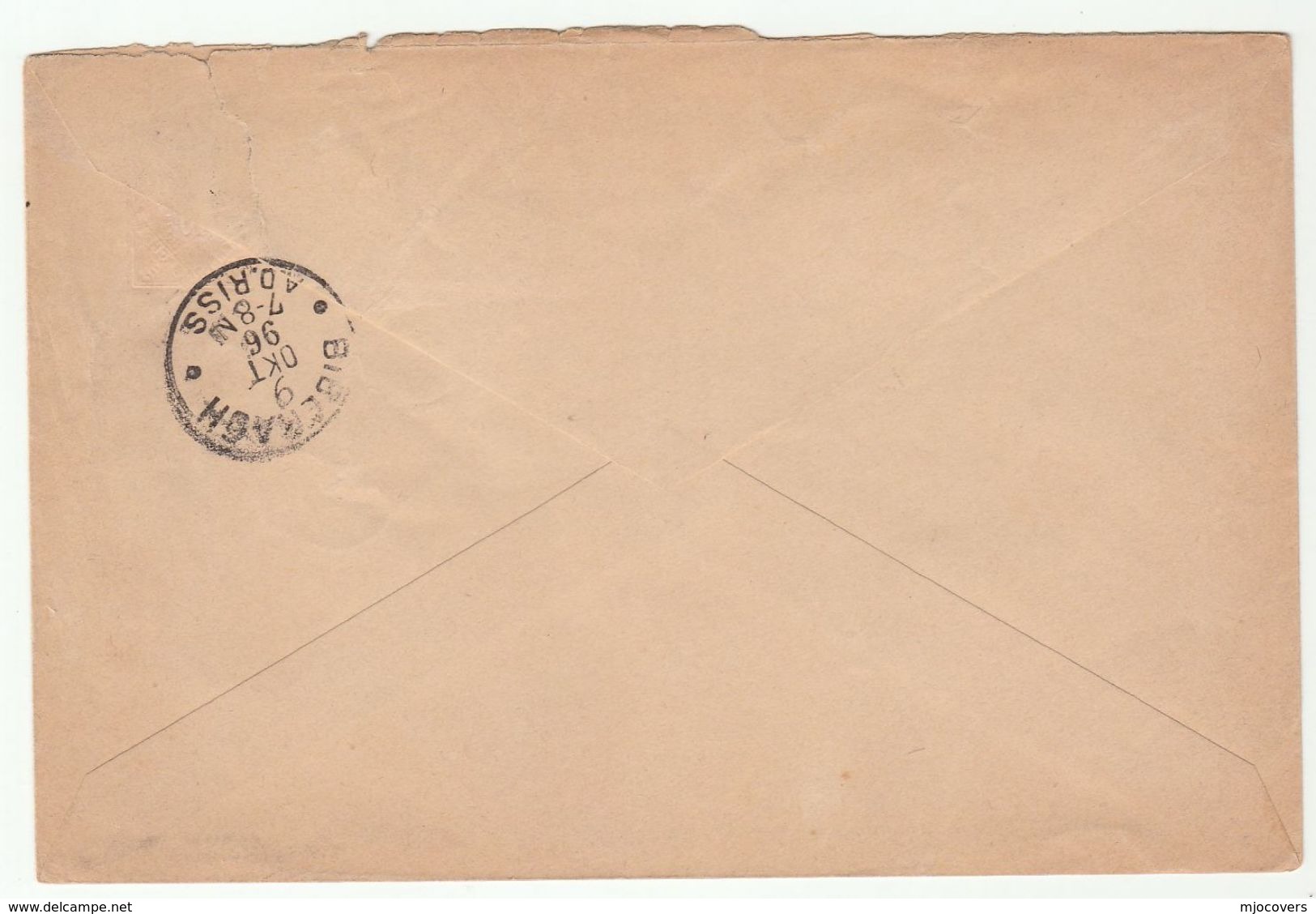 1896 MAYOR Of BELLAMONT Wurttemberg POSTAL STATIONERY COVER OCHSENHAUSEN To BIBERACH Stamps Germany - Postwaardestukken