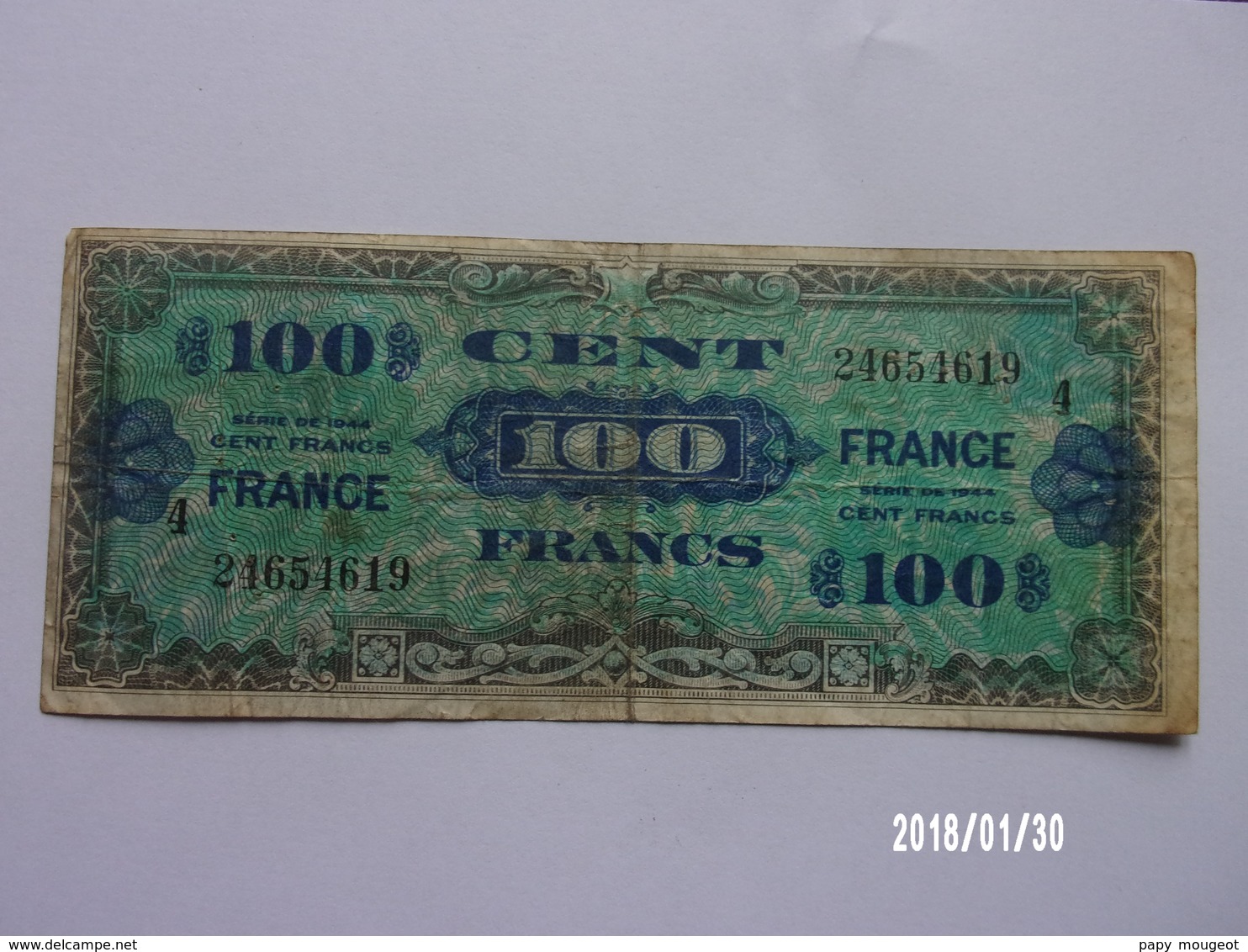 100 Francs - 1945 - 1945 Verso France