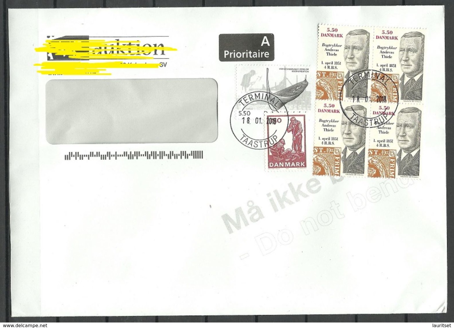 DENMARK Dänemark 2017 Cover To Estonia Michel 1274 (1998) As 4-block Etc - Brieven En Documenten