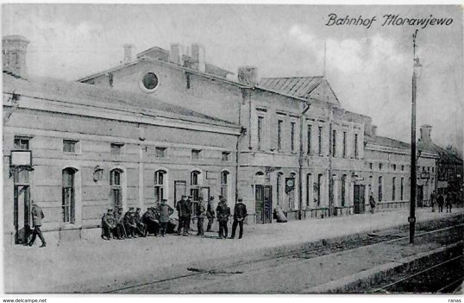 CPA Lituanie Lituania Bahnhof écrite Gare Chemin De Fer Morawjewo - Lituania