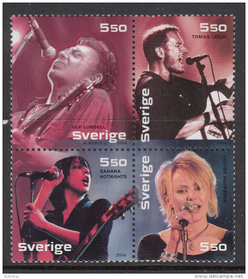 Sweden 2004 MNH Scott #2493a-#2493h Set Of 8 5.50k Rock N Roll Artists 50 Years - Neufs