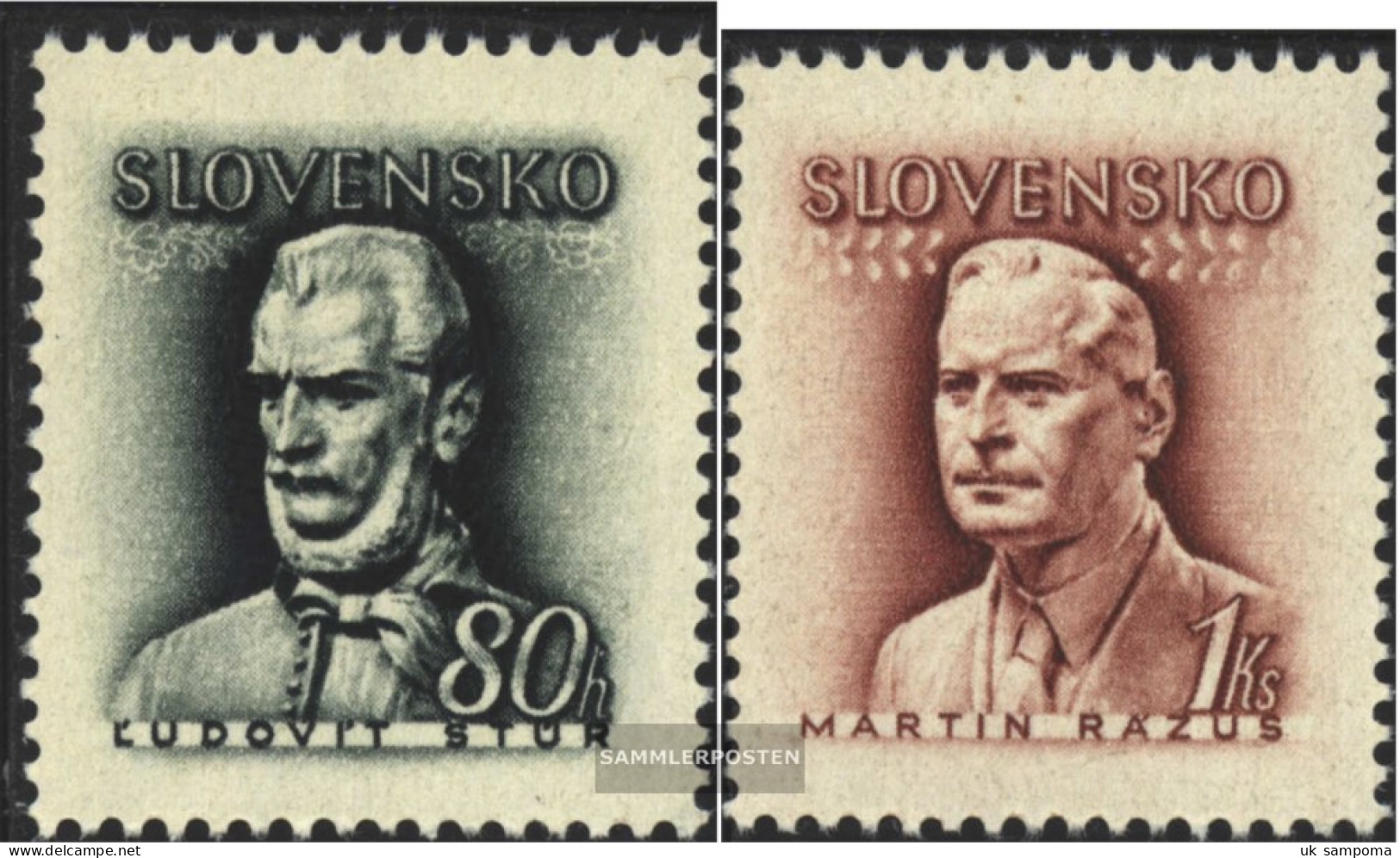 Slovakia 132-133 (complete Issue) Unmounted Mint / Never Hinged 1944 L. Stur And M. Razus - Nuovi