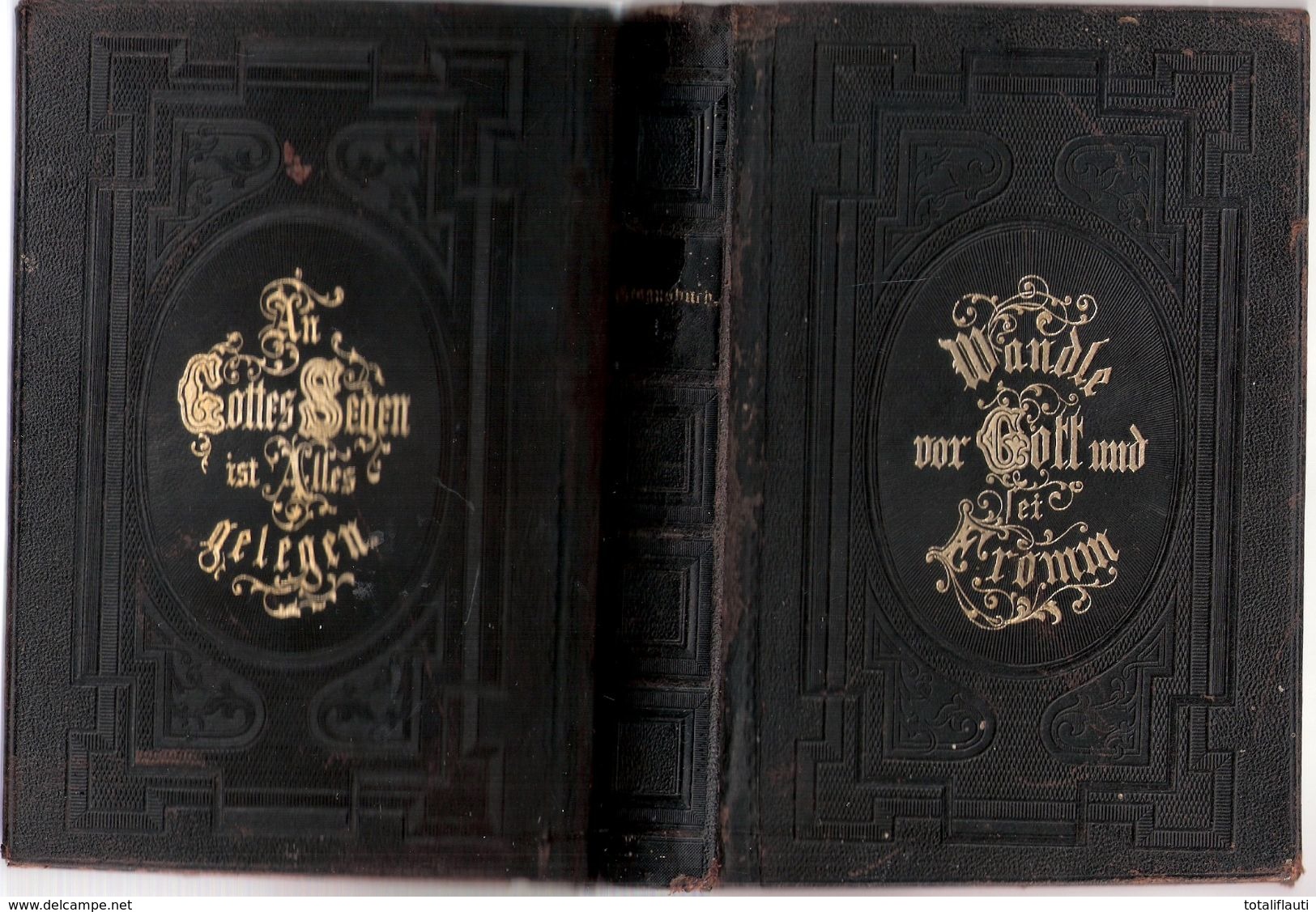 Mecklenburg Kirchen Gesang Und Gebetbuch 1883 Gold Prägedruck Verlag Sandmeyer Schwerin - Christentum