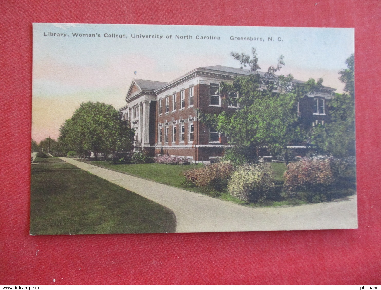 North Carolina > Greensboro Library Women's College   Hand Colored     --ref 2835 - Greensboro