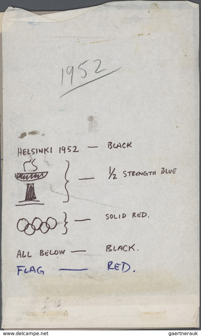 Thematik: Olympische Spiele / Olympic Games: 1968, Yemen (Kingdom). Artist's Drawing For The Seventh - Autres & Non Classés