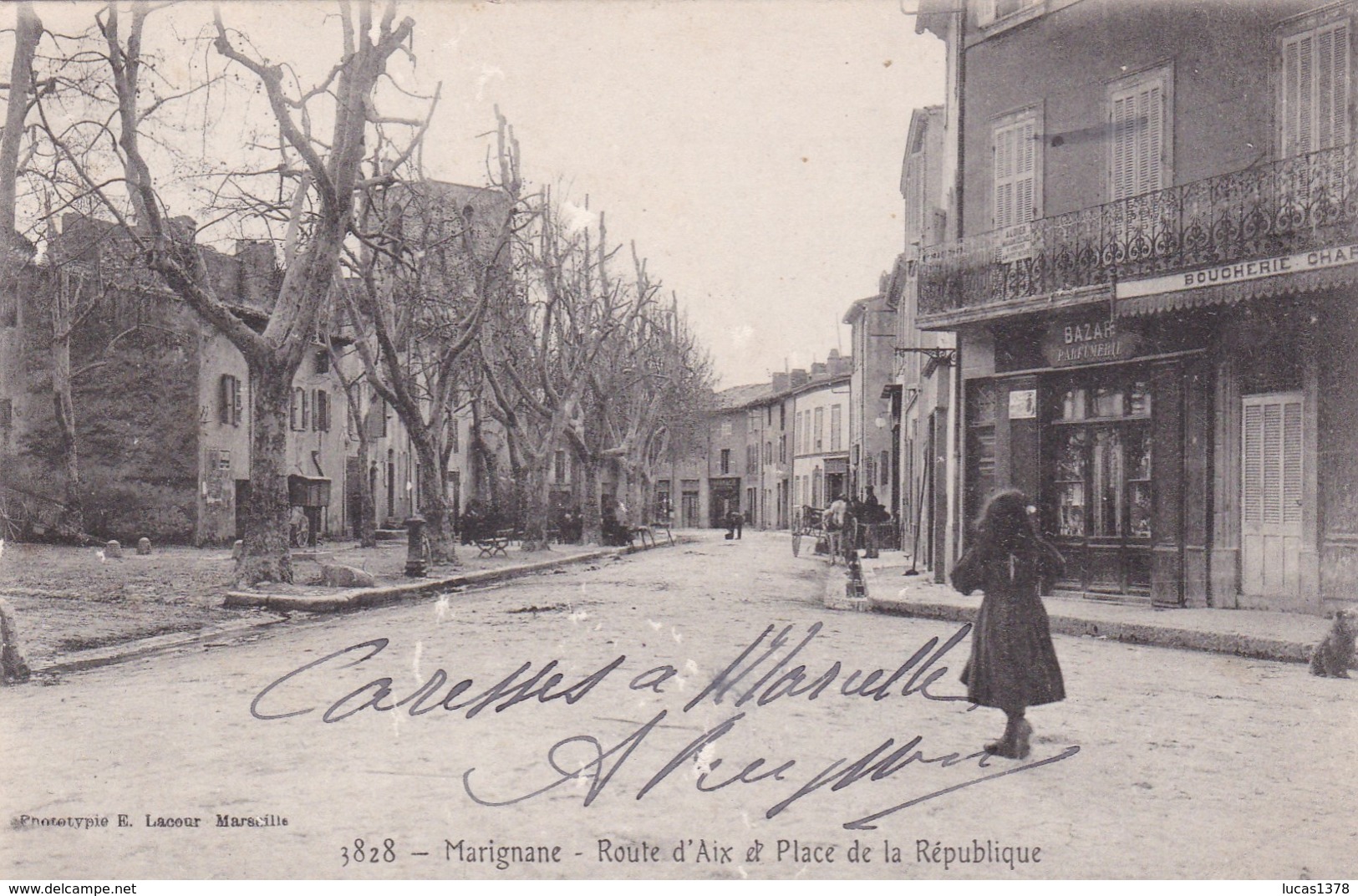 13 / MARIGNANE / ROUTE D AIX ET PLACE DE LA REPUBLIQUE / LACOUR 3828 - Marignane