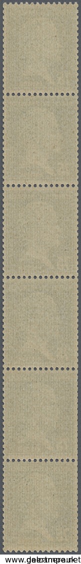 ** Frankreich: 1924, 75 C. Pasteur, Coil Stamp, Strip Of 6, Mint Never Hinged With Partly Usual Coil Pe - Usados
