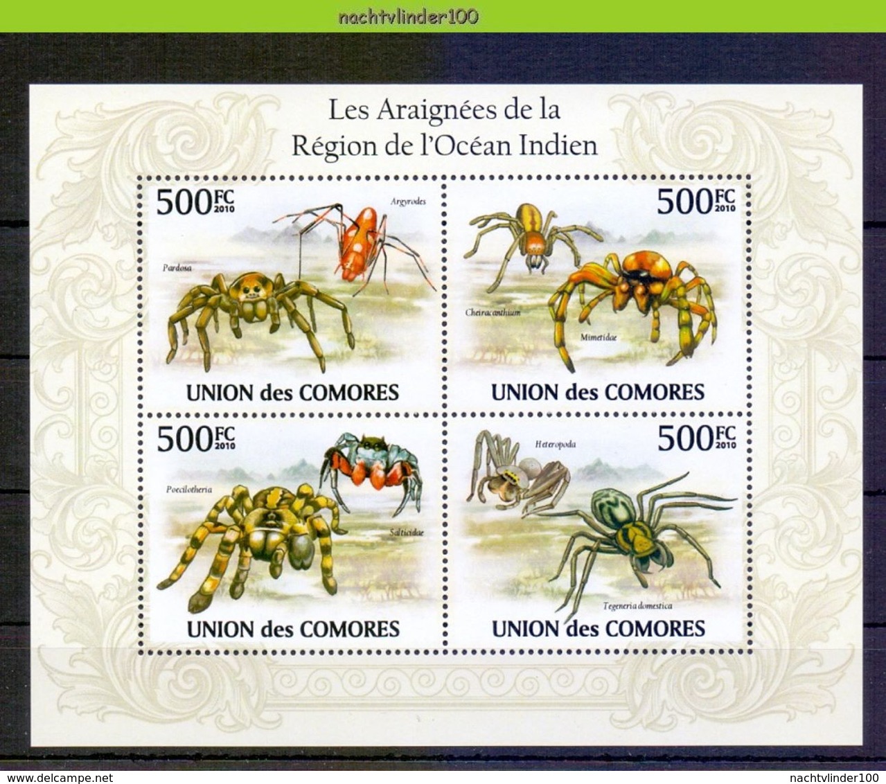 Nep018b FAUNA SPINNEN GELEEDPOTIGEN 'INSECTEN INSECTS' SPIDERS SPINNENTIERE COMORES 2009 PF/MNH - Spinnen