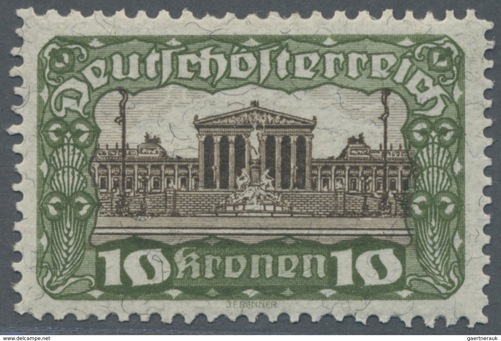 ** Österreich: 1919 - 1921, 10 Kr Freimarke Parlamentsgebäude In Der Sehr Seltenen Zähnung L 11½ : 12½, - Neufs