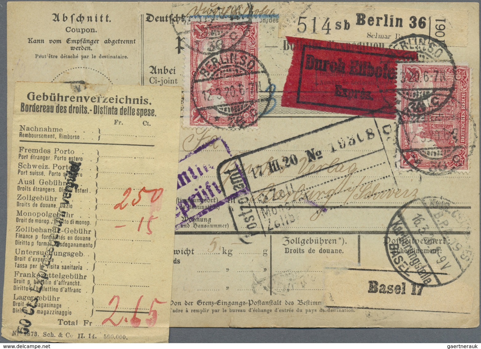 Br Deutsches Reich - Germania: 1915, 1 M Rotkarmin, 25:16 Zähnungslöcher, 12 Stück Als Portogerechte Ma - Nuovi