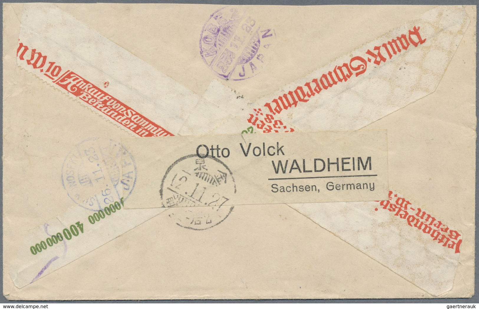 Br Deutsches Reich - Inflation: 1923, 2 Mio A. 200 M Mattkarminrot, 2 X 4 Mio M Grünoliv Und 3 X 10 Mio - Storia Postale