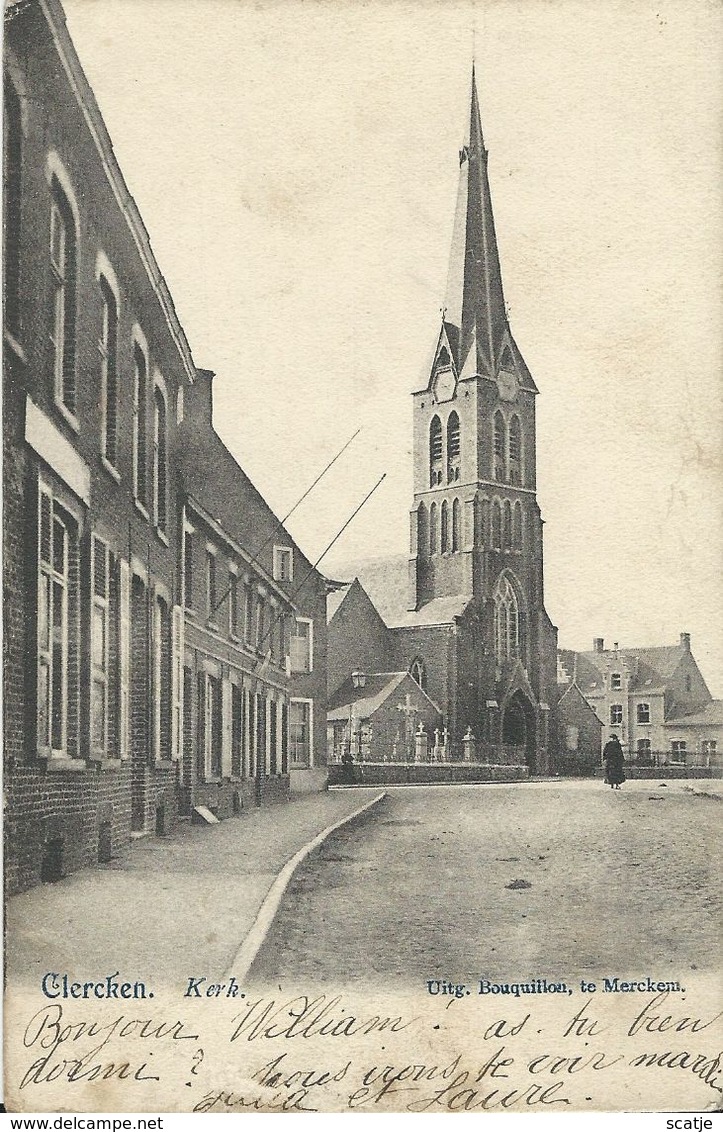 Clercken.    Kerk    1908   Naar   Courtrai - Houthulst