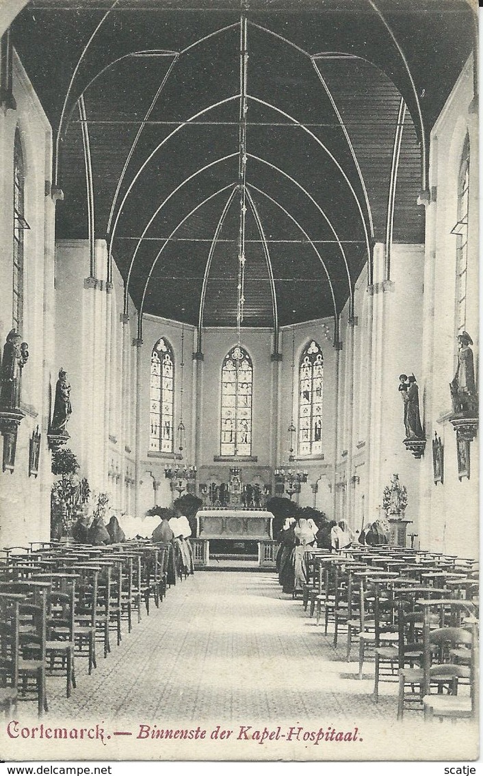 Cortemarck   -    Binnenste Der Kapel-Hospitaal   -   Prachtige Kaart!   1909 Naar   Dixmude - Kortemark