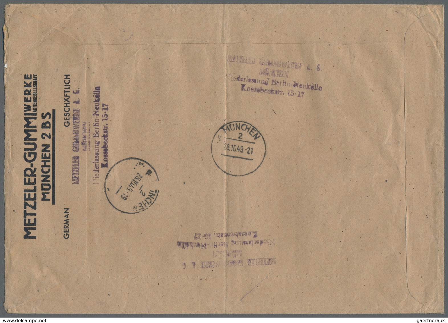 Br Berlin: Umschlag Ca. 23 X 16 Cm Als Luftpostbrief Inland Mit Einschreiben 161 – 180 Gramm Mit DM  1, - Sonstige & Ohne Zuordnung