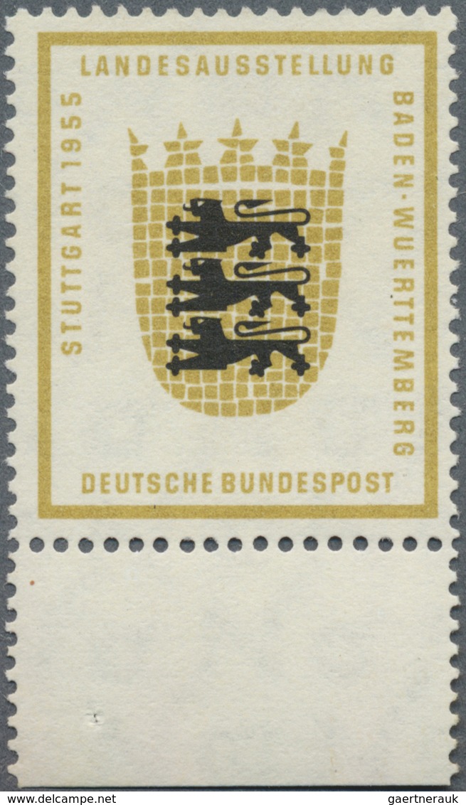 Bundesrepublik Deutschland: 1955, 10 Pfg. Wappen Von Baden-Württemberg Mit Abart "Wertziffer Fehlend - Sonstige & Ohne Zuordnung