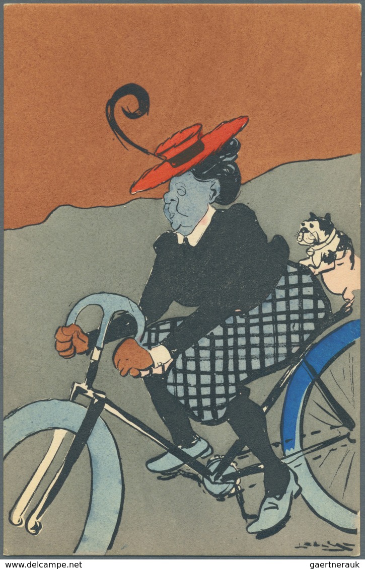 Ansichtskarten: Motive / Thematics: RADFAHRER, Eine Vielseitige Partie Ab 1898 Bis Ca. 1905 Mit 41 V - Sonstige & Ohne Zuordnung