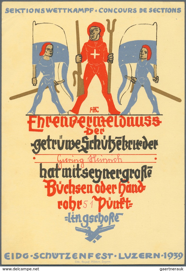 Ansichtskarten: Motive / Thematics: SCHÜTZENFEST / JUBILÄUMSSCHIESSEN / SCHWEIZ, Ca. 1910/40, Lot Mi - Sonstige & Ohne Zuordnung