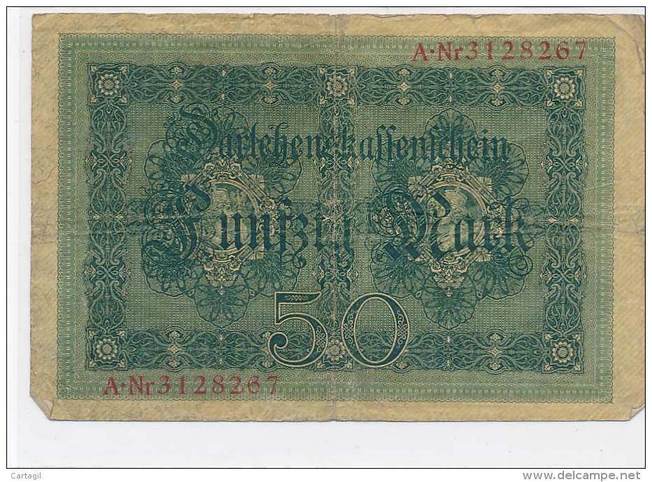 Billets -B3058 - Allemagne - 50 Mark 1914 (type, Nature, Valeur, état... Voir  Double Scan) - 50 Mark