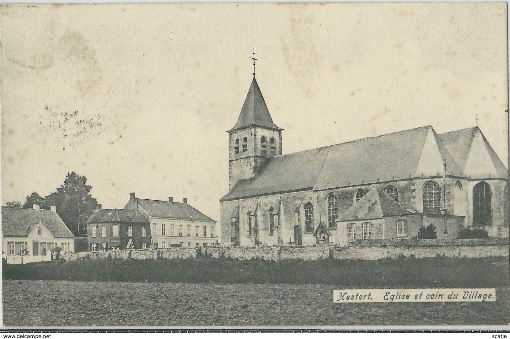 Hestert    Eglise Et Coin Du Village    -   1908 - Zwevegem