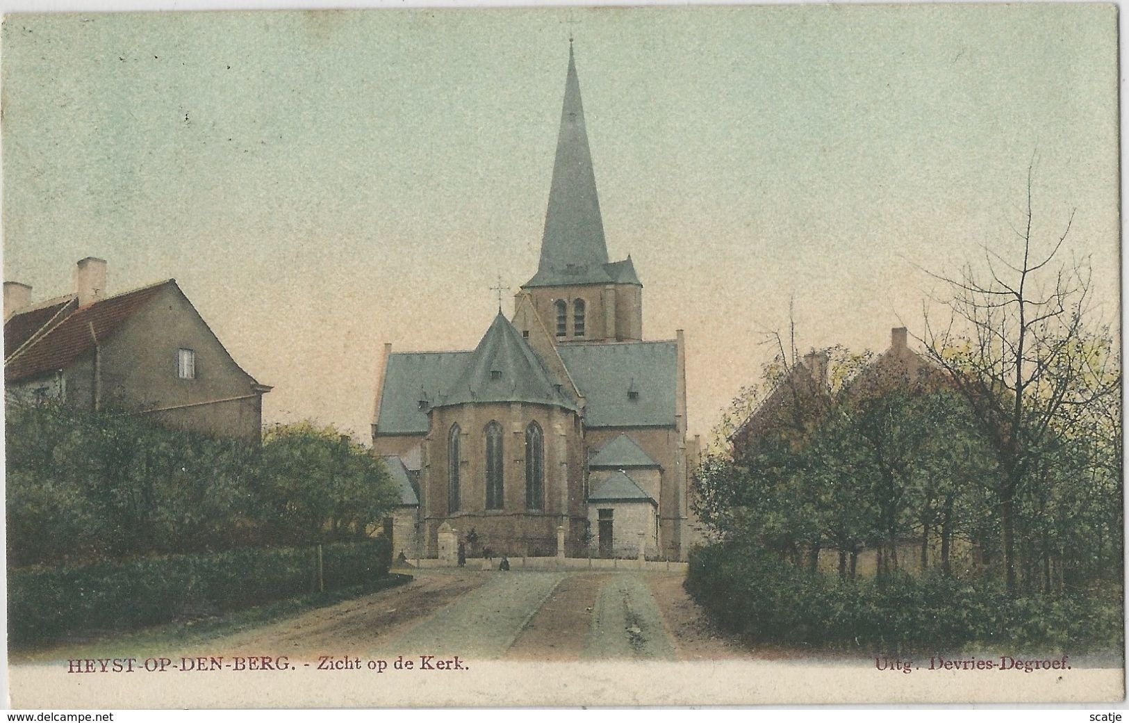 Heyst-op-den-Berg. -    Zicht Op De Kerk.    -    Prachtige Gekleurde Kaart  1905  Naar   Gand - Heist-op-den-Berg