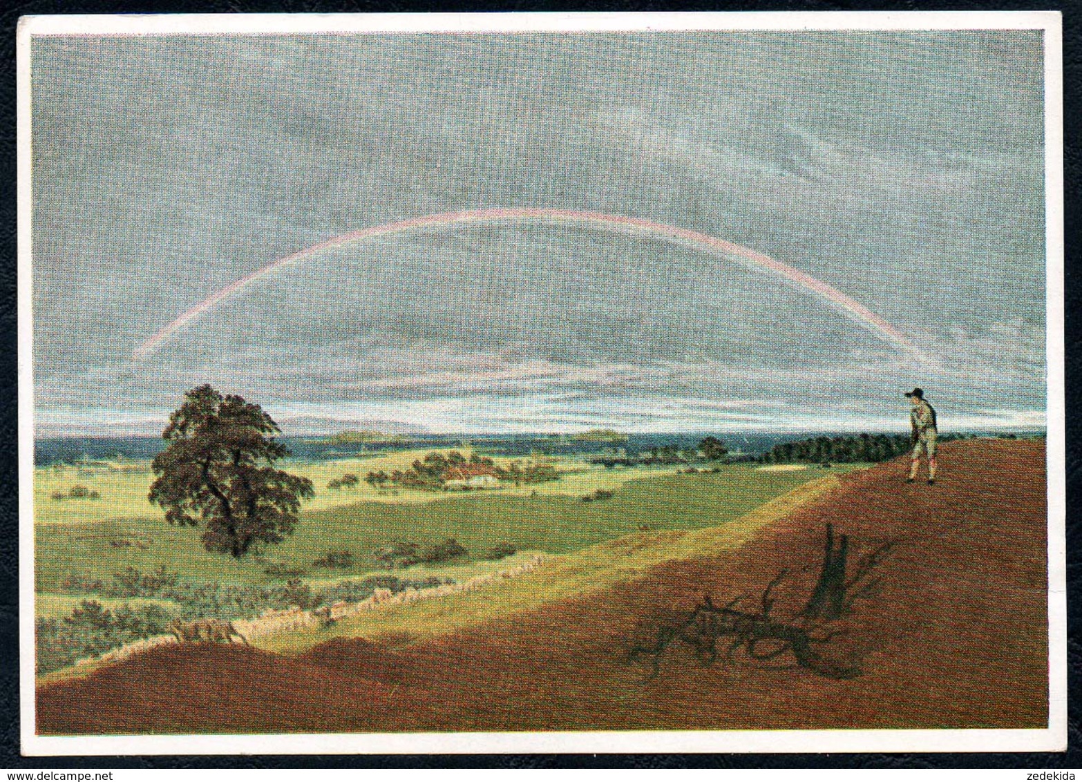 B1094 - Caspar David Friedrich - Künstlerkarte - Rügenlandschaft Mit Regenbogen - Klassische Kunst Hermes Bildkarte - Richter, Ludwig