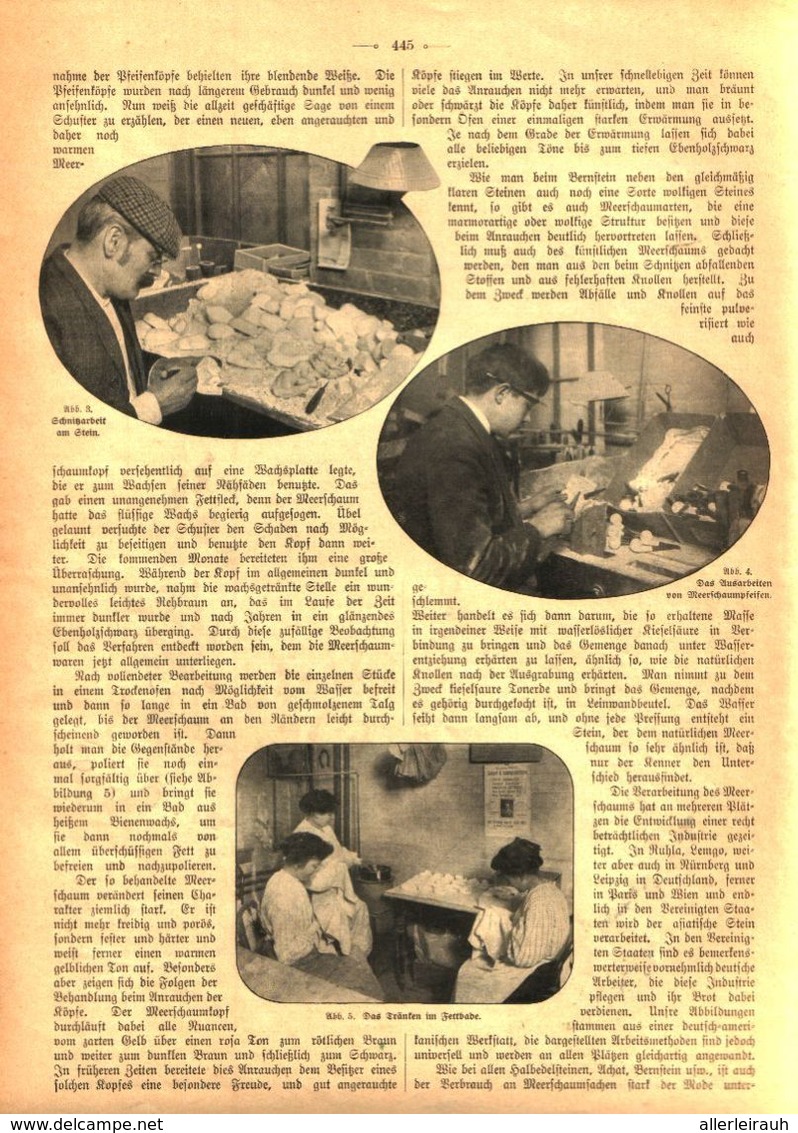 Vom Meerschaum. / Artikel, Entnommen Aus Zeitschrift / 1910 - Pacchi